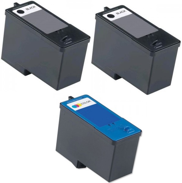 2 x Dell J5566/M4640 (592-10092) High Capacity Black and 1 x J5567/M4646 (592-10091) High Capacity Colour Remanufactured Ink Cartridges (Series 5)
